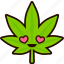 love, cannabis, marijuana, hemp, leaf, weed, emoji, smiley, face 