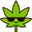sunglasses, cannabis, marijuana, hemp, leaf, weed, emoji, smiley, face 