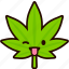 tongue, cannabis, marijuana, hemp, leaf, weed, emoji, smiley, face 