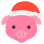 animal, christmas, farm, hat, pig, xmas, zoo 