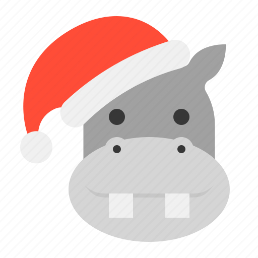 Animal, christmas, hat, hippopotamus, xmas, zoo icon - Download on Iconfinder