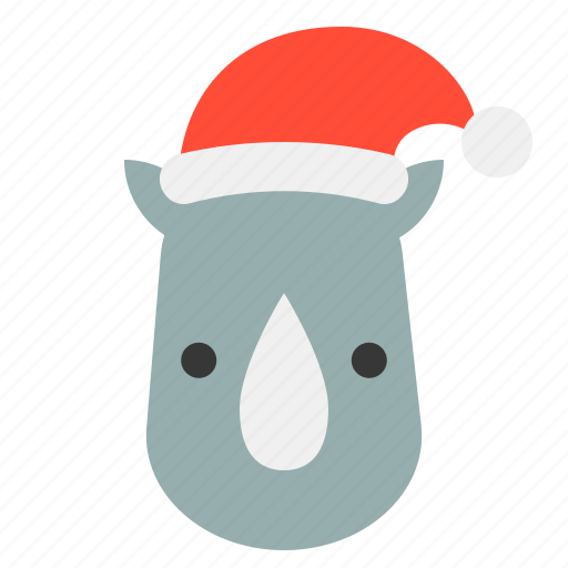 Animal, christmas, hat, rhino, xmas, zoo icon - Download on Iconfinder