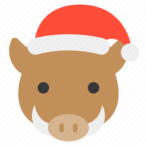 Animal, christmas, hat, wild boar, xmas, zoo icon - Download on Iconfinder