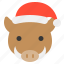 animal, christmas, hat, wild boar, xmas, zoo 