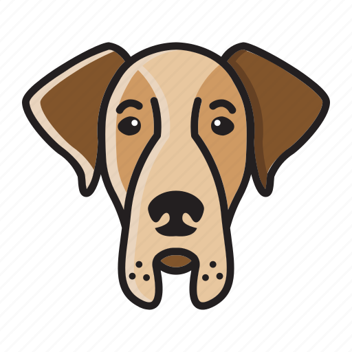 Cartoon, cute, dane, dog, great, head icon - Download on Iconfinder