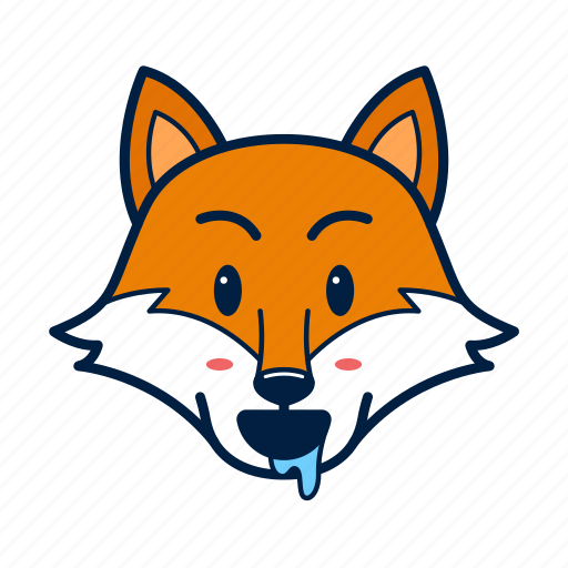 Animal, cute, drool, emoji, fox, wild icon - Download on Iconfinder