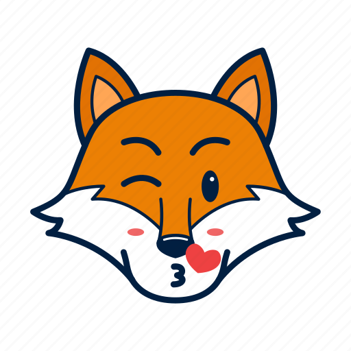 Animal, cute, emoji, fox, kiss, love, wild icon - Download on Iconfinder