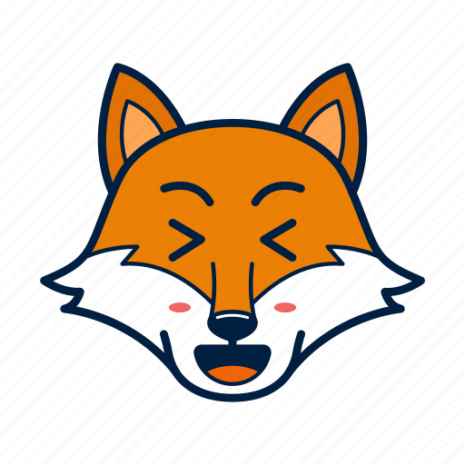Animal, cute, emoji, fox, laugh, smile, wild icon - Download on Iconfinder