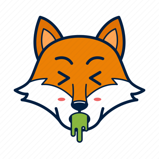 Animal, cute, emoji, fox, puke, wild icon - Download on Iconfinder