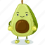 avocado, mascot, cartoon, character, funny, cute, vector, food, fruit 