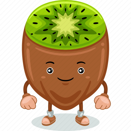 Kiwi, mascot, cartoon, character, funny, cute, vector icon - Download on Iconfinder