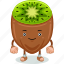 kiwi, mascot, cartoon, character, funny, cute, vector, food, fruit 