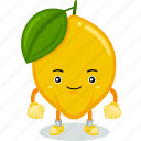 lemon, mascot, cartoon, character, funny, cute, vector, food, fruit