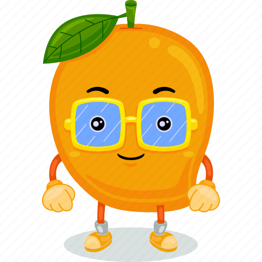 Mango, mascot, cartoon, character, funny, cute, vector icon - Download on Iconfinder