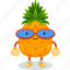 pineapple, mascot, cartoon, character, funny, cute, vector, food, fruit 