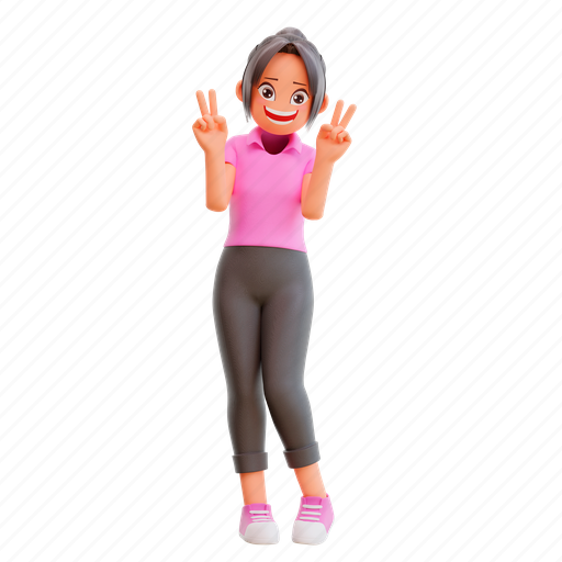 Back, to, school, cute, girl, education, learning 3D illustration - Download on Iconfinder