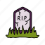 gravestone, colored, halloween, dead, rip, tombstone, funeral, cultures 