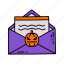 letter, colored, danger, halloween, mail, skull, communications, threat, corpse 