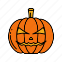 pumpkin, colored, halloween, face, horror, scary, spooky, holiday, halloween party