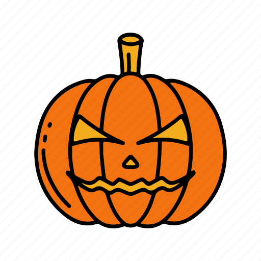 Pumpkin, colored, halloween, face, horror, scary, spooky icon - Download on Iconfinder