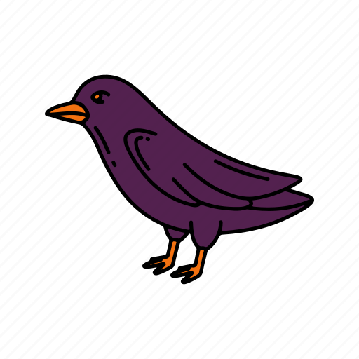 Raven, colored, animals, halloween, bird, crow, scary icon - Download on Iconfinder