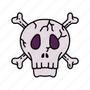 skull, and, bones, colored, danger, halloween, dead, skull and bones