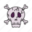 skull, and, bones, colored, danger, halloween, dead, skull and bones 