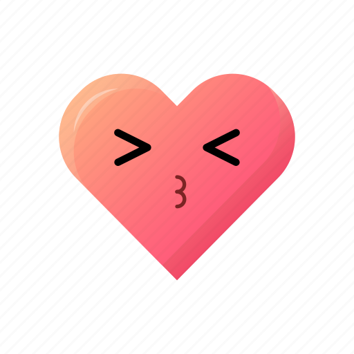 Cute heart, kawai heart, emoji, emoticons, face, expression icon - Download on Iconfinder