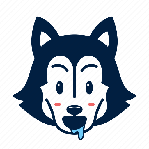 Animal, cute, dog, drool, emoji, husky, kawaii icon - Download on Iconfinder