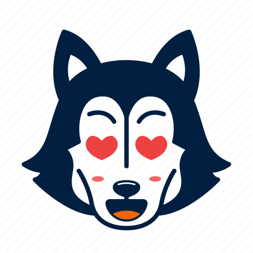 Animal, cute, dog, emoji, husky, in, love icon - Download on Iconfinder