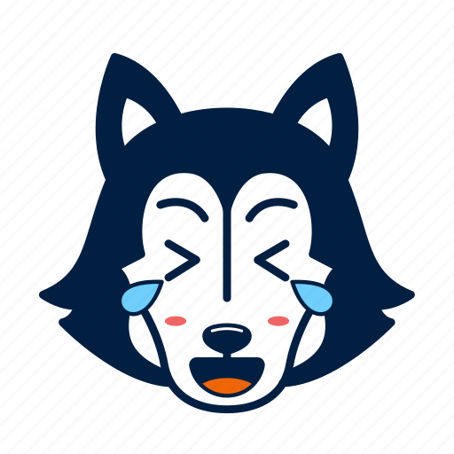 Animal, cute, dog, emoji, husky, kawaii, laugh icon - Download on Iconfinder