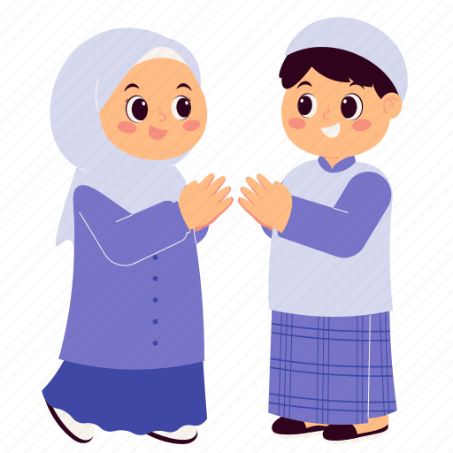 Gretetings, kid, ramadan, islamic, people, culture, happy illustration - Download on Iconfinder
