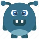 antenna, rounded, monster, cartoon, character