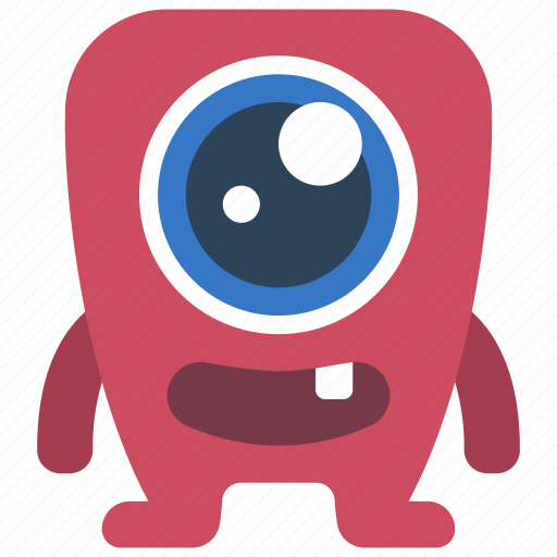 Large, eye, square, monster, cartoon, character icon - Download on Iconfinder
