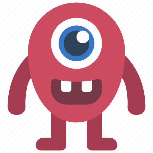Oval, monster, cartoon, character, alien, big, eye icon - Download on Iconfinder