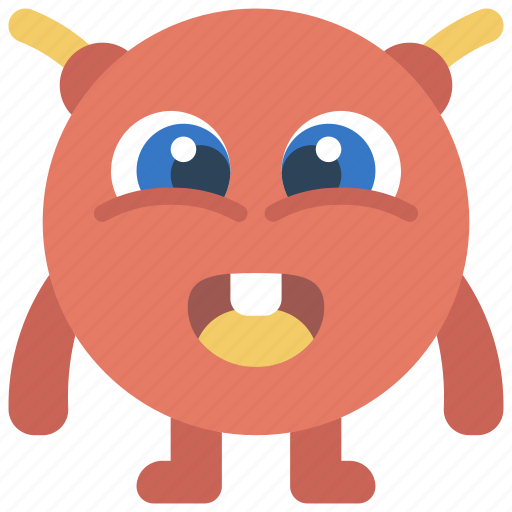 Round, antenna, monster, cartoon, character icon - Download on Iconfinder