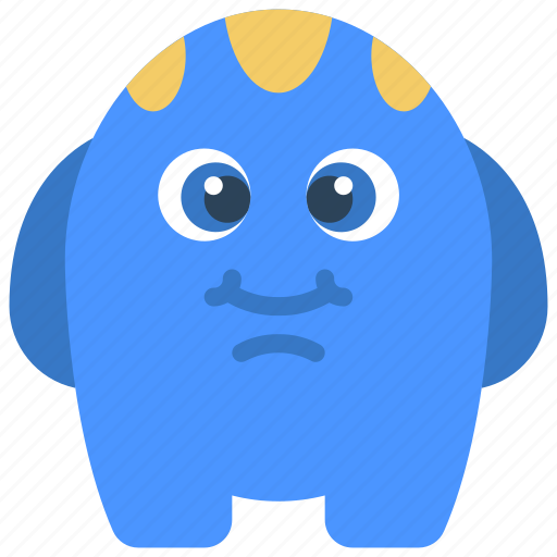 Rounded, smile, monster, cartoon, character icon - Download on Iconfinder