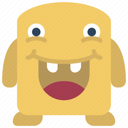 Square, big, mouth, monster, cartoon, character icon - Download on Iconfinder