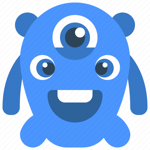 Three, eyes, monster, cartoon, character, alien, creature icon - Download on Iconfinder