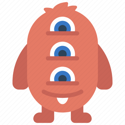 Three, story, eyes, monster, cartoon, character icon - Download on Iconfinder