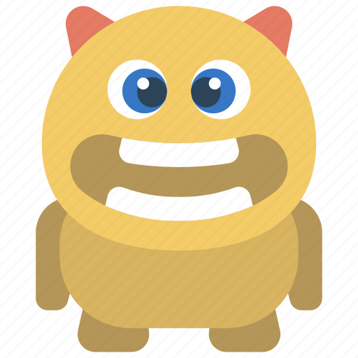 Wide, face, monster, cartoon, character icon - Download on Iconfinder