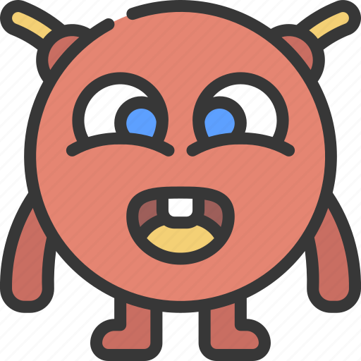 Round, antenna, monster, cartoon, character icon - Download on Iconfinder