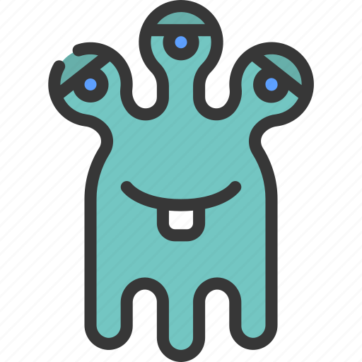 Three, eyes, melting, monster, cartoon, character icon - Download on Iconfinder