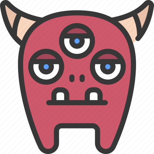 Three, eyes, monster, cartoon, character icon - Download on Iconfinder