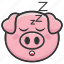 cute, pig, sleeping, emoticon, animal, pet, emoji 