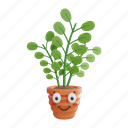 cute, plant, plant pot, gardening, leaf, green, natural, flower, emoji 