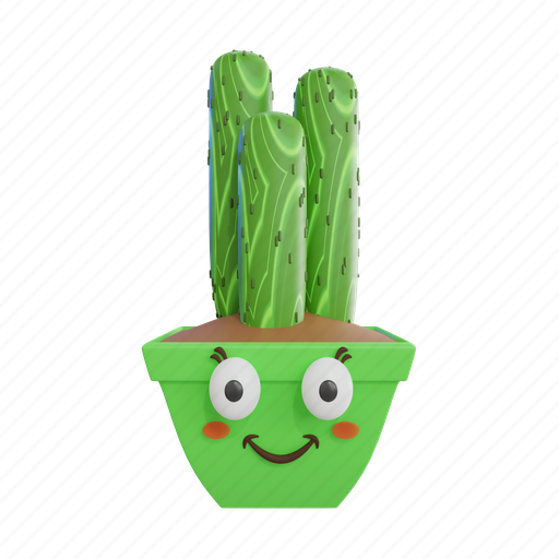 Cute, plant, cute plant, gardening, leaf, green, natural 3D illustration - Download on Iconfinder