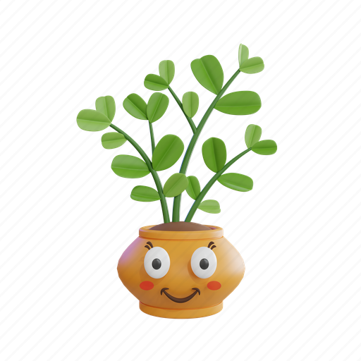 Cute, plant, cute plant, gardening, leaf, green, natural 3D illustration - Download on Iconfinder