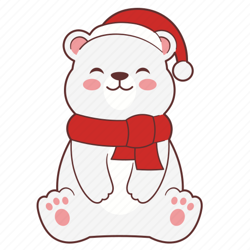 Happy, winter, bear, cute, polar bear, animal, christmas icon - Download on Iconfinder
