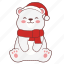 happy, winter, bear, cute, polar bear, animal, christmas, character, santa 
